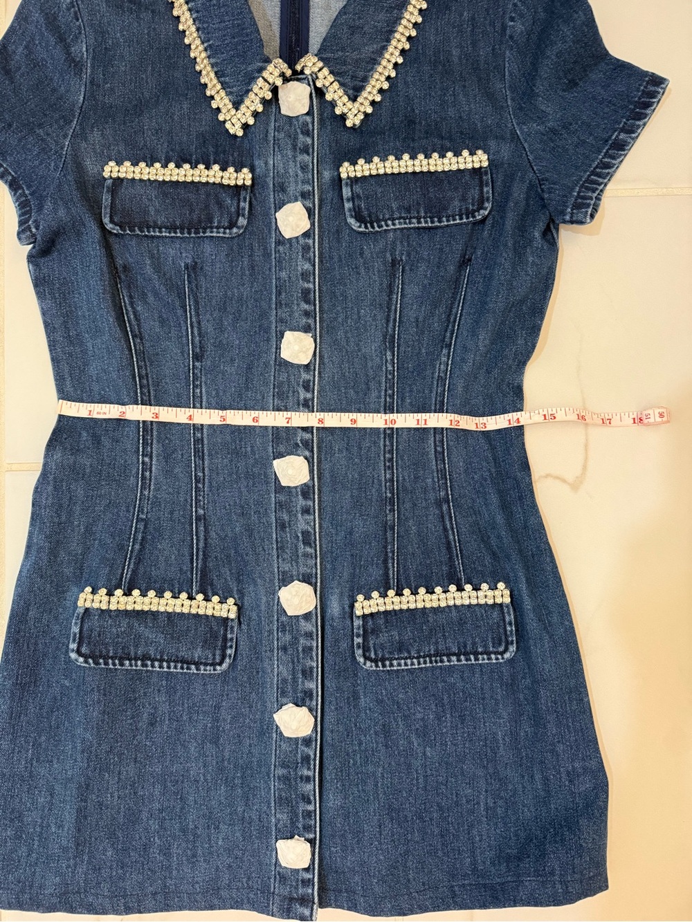 Self-Portrait Denim Mini Dress - Picture 7 of 8